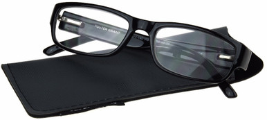 Men's Rectangle Reading Glasses In Black By Foster Grant - Rocket - +1.50
