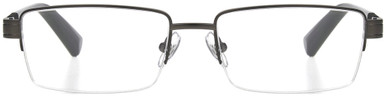 Men's Rectangle Reading Glasses In Gunmetal By Foster Grant - Ti-Tech Dark Gunmetal Semi-Rimless - +3.00