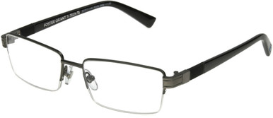 Men's Rectangle Reading Glasses In Gunmetal By Foster Grant - Ti-Tech Dark Gunmetal Semi-Rimless - +1.00