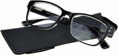 Men's Square Reading Glasses In Black By Foster Grant - Tristan - +3.00