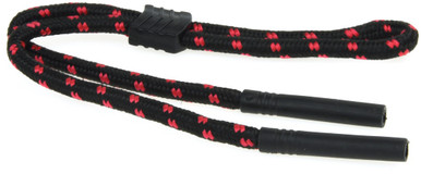 Unisex Lanyard Cord By Foster Grant - Speckled Nylon Black & Red Cord