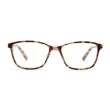 Women's Square Blue Light Glasses In Tortoise By Foster Grant - Margo Pop Of Power® Bifocal Style Readers - +1.75