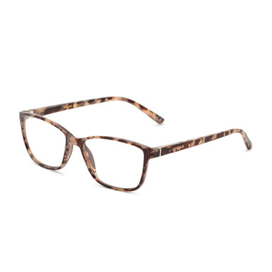 Women's Square Blue Light Glasses In Tortoise By Foster Grant - Margo Pop Of Power® Bifocal Style Readers - +1.75