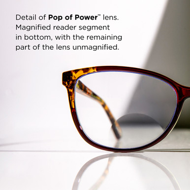 Men's Rectangle Blue Light Glasses In Gunmetal By Foster Grant - Austin Pop Of Power® Bifocal Style Readers - +1.25