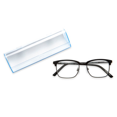 Men's Club Reading Glasses In Black By Foster Grant - Perkins Pop Of Power® Bifocal Style Readers - +3.00