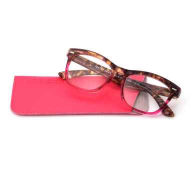 Women's Cat Eye Reading Glasses In Brown/Pink By Foster Grant - Stapleton - +2.00