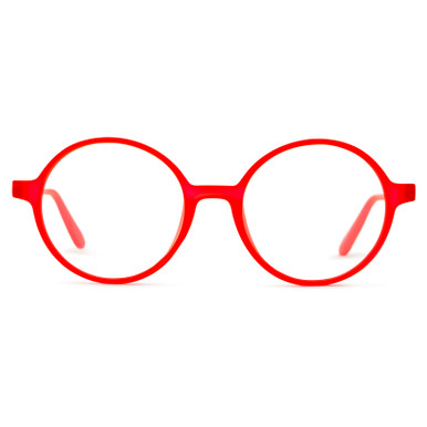 Women's Round Reading Glasses In Red By Foster Grant - Bartlett - +3.00