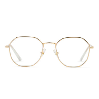 Women's Geometric Reading Glasses In Gold By Foster Grant - Cerritos - +2.50