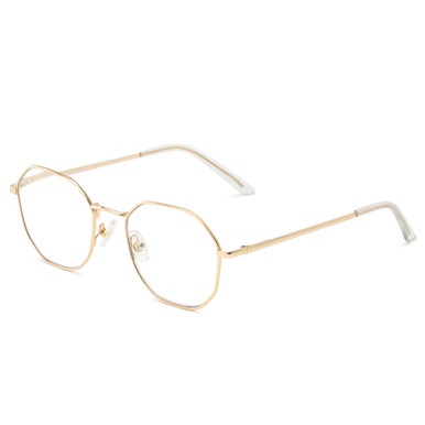 Women's Geometric Reading Glasses In Gold By Foster Grant - Cerritos - +2.75