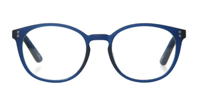 Unisex Round Blue Light Glasses In Navy By Foster Grant - Joey Anti-fog Readers - +3.00