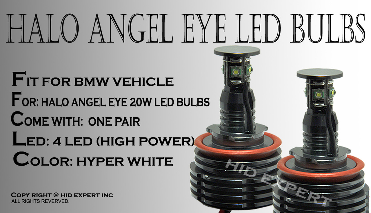 GFJMC 40W H8 CREE LED Angel Eye 360-Degree Halo Bulb Light Lamp 6000K Xenon  White For BMW E90 E92 E70 E71 E82 E89 M6 X5 X6 Z4 740 750 (H8-40W)