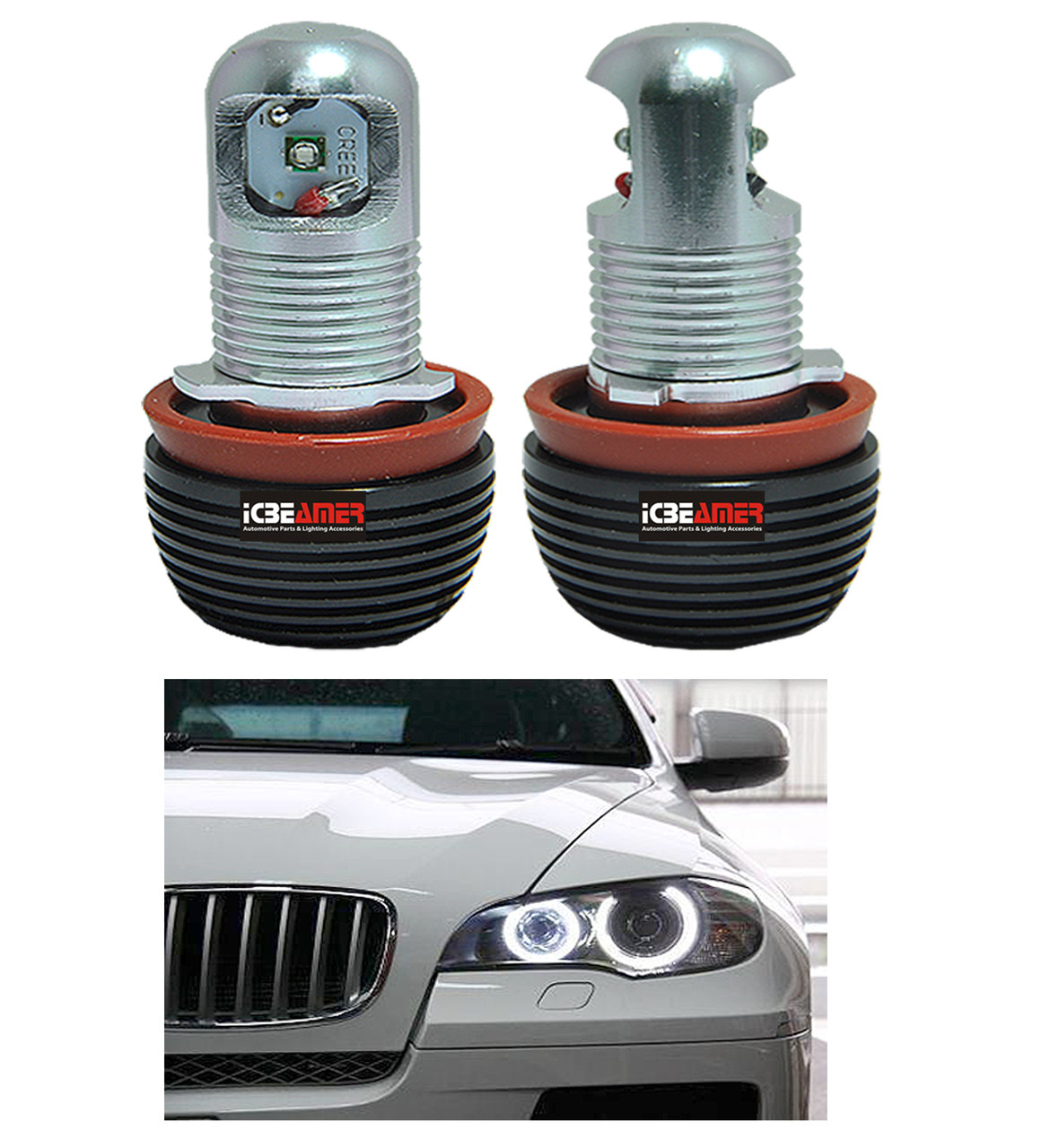Klan hyppigt Se igennem ICBEAMER Fit BMW Angel Eye Headlight 12V 10W E92 H8 HALO RING LED Light Bulbs  Replace Halogen Lamps [Color: 6000k White] - ICBEAMER