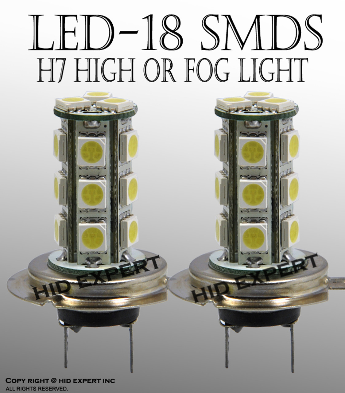 Marty Fielding grundigt Mandag LED H7 18 SMD Super Xenon White Fog Light Bulbs Free Shipping U.S. A123 -  ICBEAMER