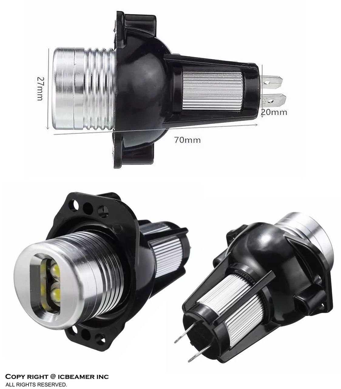 Parking Light Angel Eyes Halo – For BMW E90 E91 2009-2011 Halogen Headlights, LED 7000K