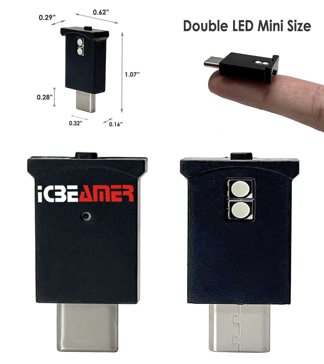ICBEAMER Gen Type C Adapters USB Atmosphere Adjustable Brightness LED  Light, [Color: Green] Smart Interface Plug-in Miniature LED Night Light Car  Trunk Ambient Laptop Keyboard Home Office Decoration ICBEAMER