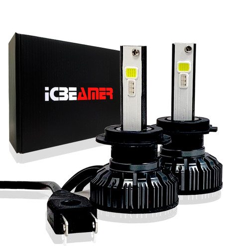 ICBEAMER H7 Canbus 7200lm LED+ RGB Fog/ Headlight Daytime Running Light Replace Halogen bulbs control by Smartphone App