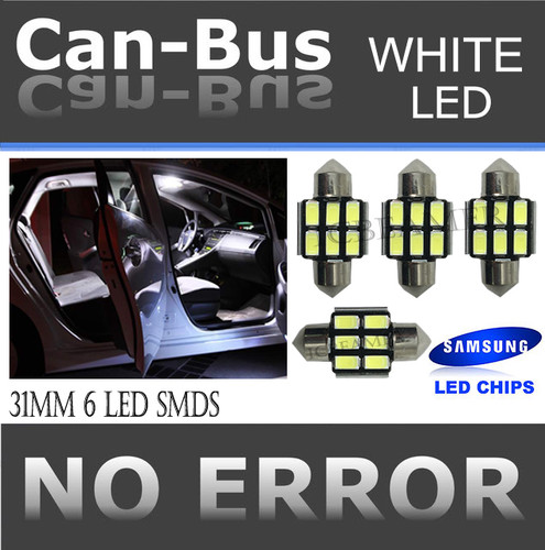 4pcs Canbus 31mm LED Car Light Bulbs 6-SMD Samsung chips White Bulbs