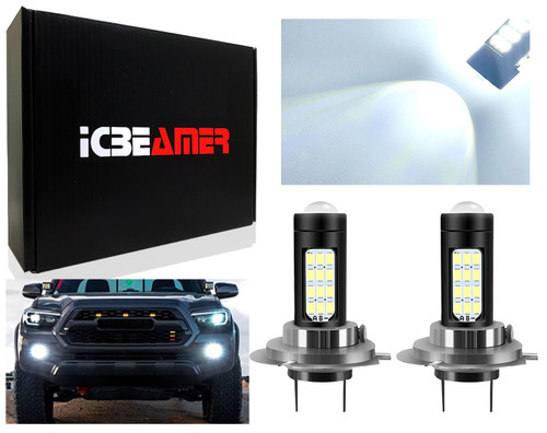 ICBEAMER H7 LED Fog light Bulbs -LED Bulbs, Plug and Play LED High Beam Headlamp Replacement Kit, 6000K Bright White, Halogen Replacement, Quick Installation, Pack of 2