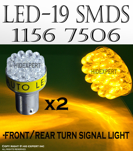 2 pcs Super Amber 19 Led Bulbs For Turn Signal Light 1156 7506  Fast Shipping A366