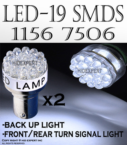 pair Super White 19 Led Bulbs For Turn Signal Light 1156 7506  Fast Shipping A367
