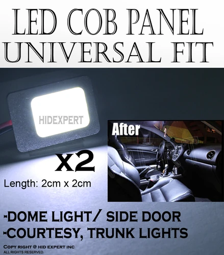 2 x White LED 27mm Panel High Power Lights Interior Map/Dome/Door Light A379