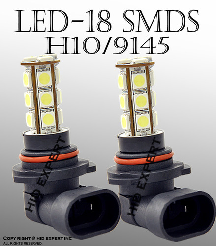 LED 9145 or H10 18 SMD Super Xenon White Fog Light Bulbs Free Shipping U.S. A120