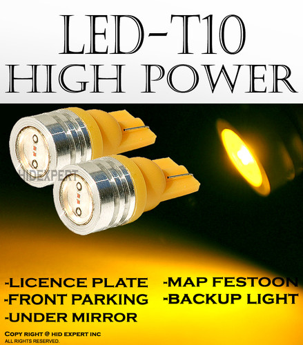 ABL x2 YELLOW T10 168 920 921 Super Bright LED Rear Sidemarker Light Bulb DOT A150