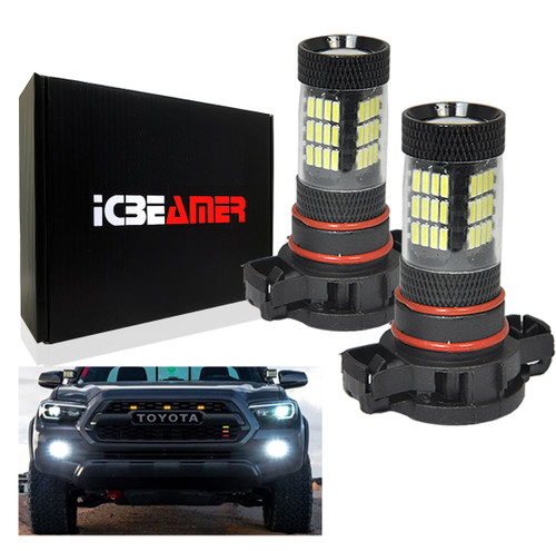 ICBEAMER 5201 5202 LED Fog Light Bulbs Super Bright White H16 Bulb High Power 11W 12V LED 9009 5202 for DRL Fog Lights