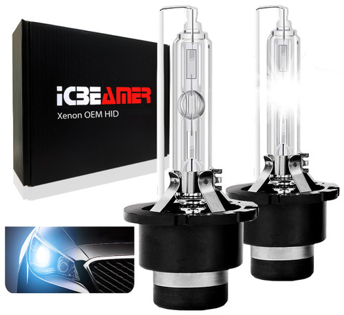 ICBEAMER 10000K D4R D4C D4S Xenon HID Direct Replacement Can Replace OEM Headlight light Bulbs Lamps [Blue]