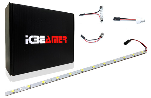 ICBEAMER 12" Red to White 18 SMDs 2835 LED Strip Light Universal Fit Car Trunk Cargo Area or Interior Illumination