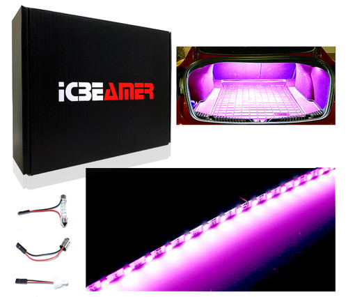 ICBEAMER 12" Purple 18SMD 2835 LED Strip Light Universal Fit Car Trunk Cargo Area or Interior Illumination
