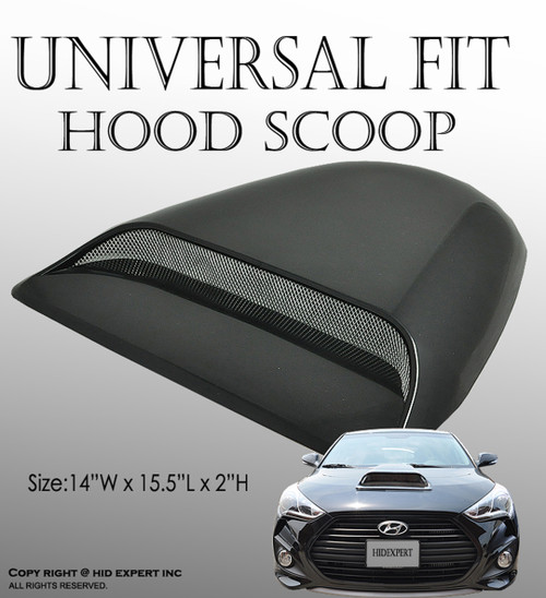 ICBEAMER Black Hood Scoop AERO DYNAMIC Speed Racer Waterproof FLOW w/ 3M tape No Drill Universal Fit For Auto Vehicle