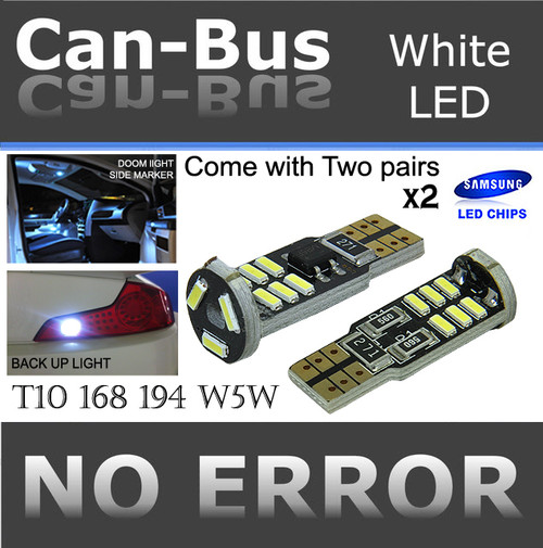 ICBEAMER 2 pair Samsung Chips White T10 168 920 Canbus 15 LED High power Parking