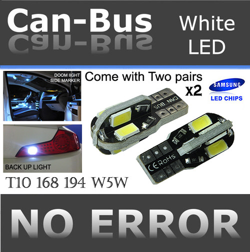 CANBUS T10 168 920 921 8 LED Super Bright 8-SMD LED Bulbs