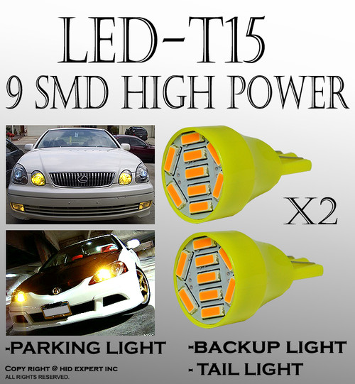 JDM x4 White T15 906 579 901 908  9 LED Super Bright 9-SMD LED Parking Light Bulbs