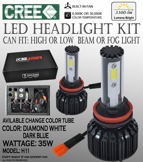 ABL H9 Hi/Lo 8000K High Low Beam 35W AC Conversion LED Kit Blue D283