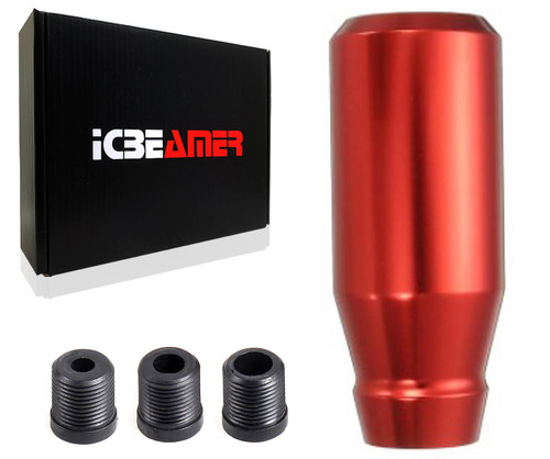 ICBEAMER Red Aluminum Shift Knob, Fit Automatic and 4, 5 and 6 Speed Manual Transmission Vehicles, Interior Car Gear Lever Stick Shift Handle Automotive Replacement Parts, 1 Piece ICBEAMER Red Aluminum Shift Knob, Fit Automatic and 4, 5 and 6 Speed Manual Transmission Vehicles, Interior Car Gear Lever Stick Shift Handle Automotive Replacement Parts, 1 Piece