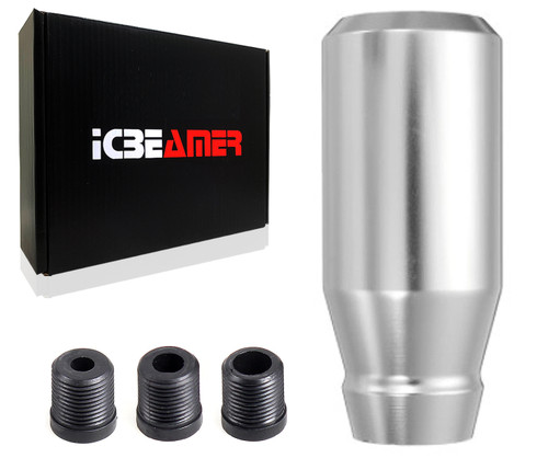 ICBEAMER Silver Aluminum Shift Knob, Fit Automatic and 4, 5 and 6 Speed Manual Transmission Vehicles, Interior Car Gear Lever Stick Shift Handle Automotive Replacement Parts, 1 Piece ICBEAMER Silver Aluminum Shift Knob, Fit Automatic and 4, 5 and 6 Speed Manual Transmission Vehicles, Interior Car Gear Lever Stick Shift Handle Automotive Replacement Parts, 1 Piece