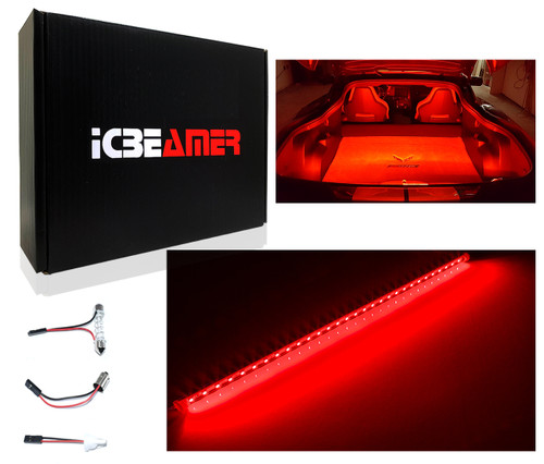 ICBEAMER 12" Red 18 SMDs 2835 LED Strip Light Universal Fit Car Trunk Cargo Area or Interior Illumination