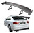 ICBEAMER Real Carbon Fiber GT Wing Rear Weatherproof Adjustable Trunk Deck Spoiler with Accessories Kit (57" Length / 7" Bracket Height)