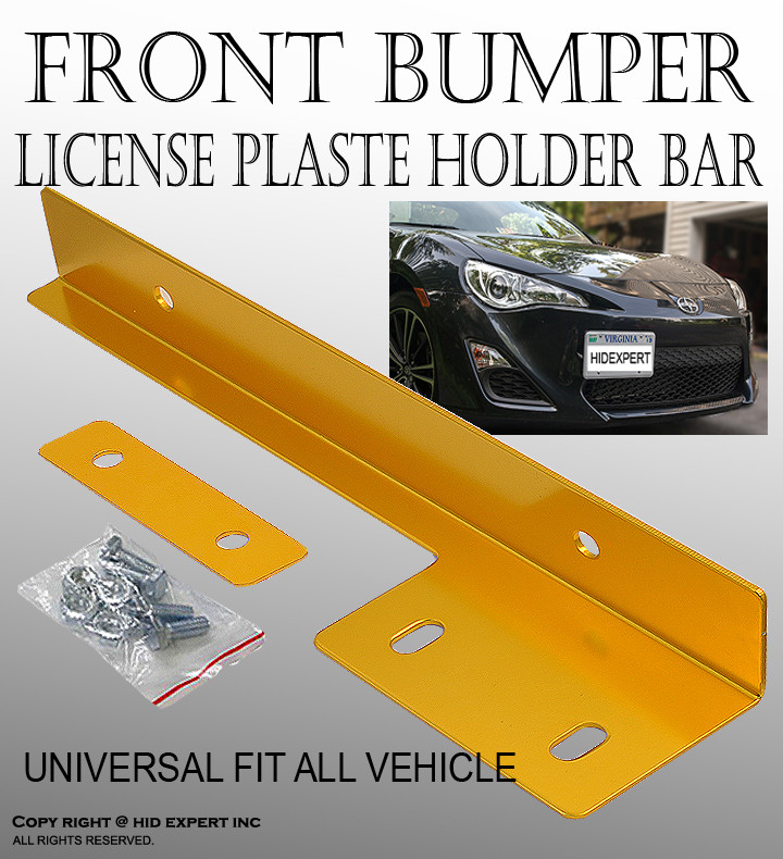Front Mount Sticker JDM Gold Aluminum Bumper Front License Plate Mount Relocate Bracket ...