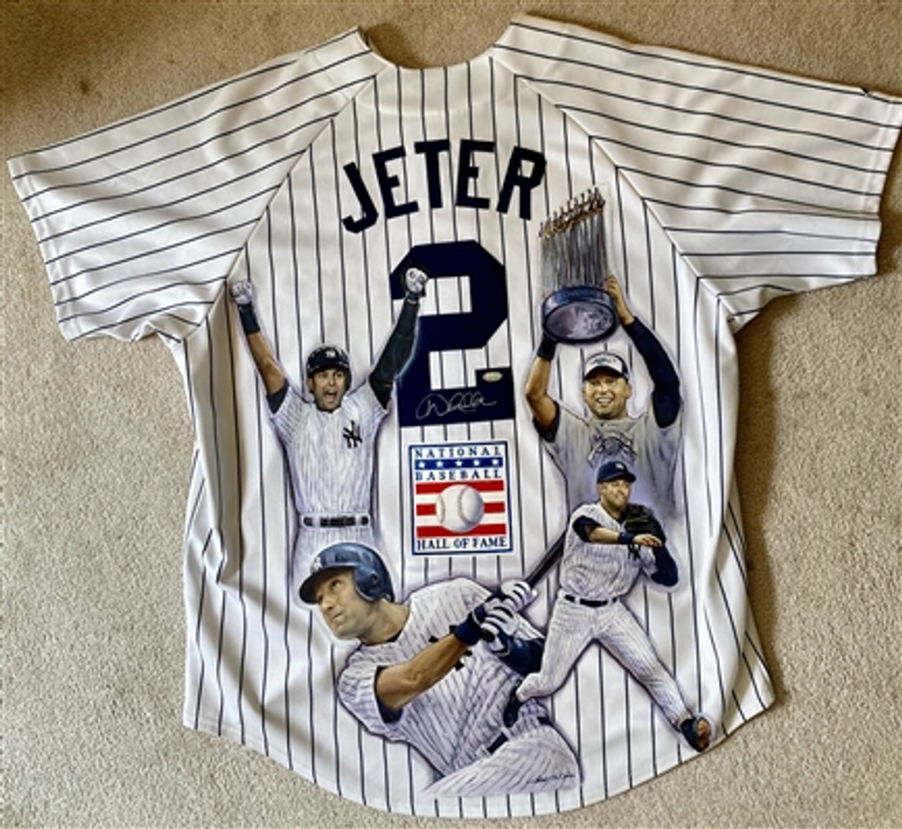 New York Yankees Derek Jeter Career Signed Jersey Hand Painted By