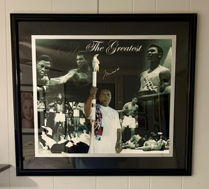 Rare Muhammad Ali signed photo collage 20x24” framed