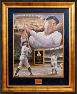Babe Ruth original art with original Ruth signature (JSA)