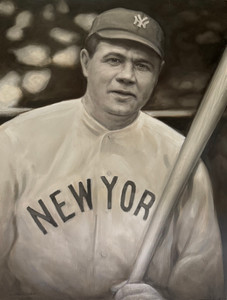 Yankee Babe Ruth Orignal B&W Art