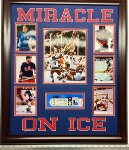 1980 Miracle On Ice Olympic Framed Hockey Collage