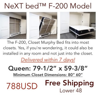 Closet Murphy Bed, Murphy Wall Bed, Next Bed, Open, Queen Size