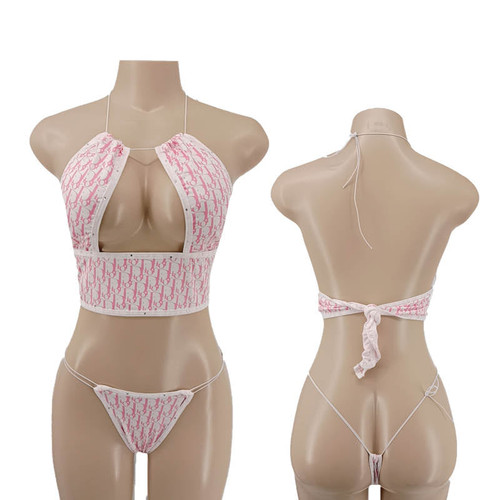 PINK AND WHITE " SLIDE IT IN " 2 PIECE
