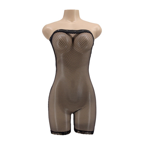 BLACK FISHNET ONE PIECE BODY SUILT