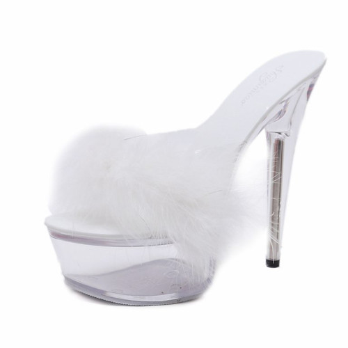 15cm Women Sexy Party Dress High Heels Stripper Buckle Bride Slippers Platform Shoes 190-6